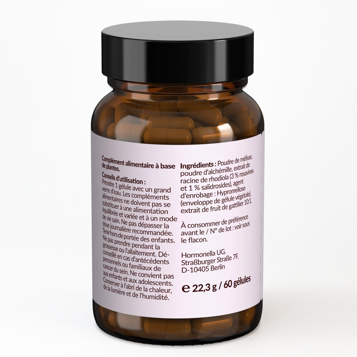 Photo des informations importantes sur le produit d'Hormonella Bien dans son mois - 1 gélule par jour