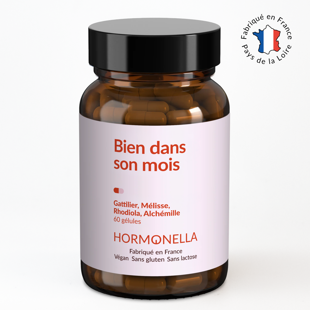Aperçu du produit Hormonella Bien dans son mois à base de gattilier, mélisse, rhodiola, alchémille