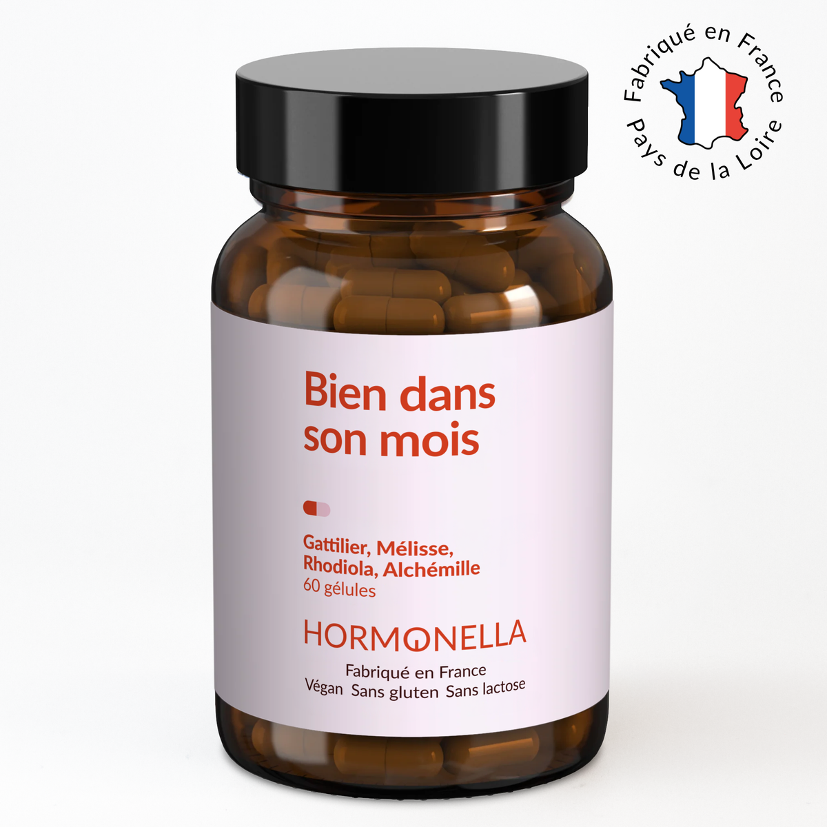 Aperçu du produit Hormonella Bien dans son mois à base de gattilier, mélisse, rhodiola, alchémille