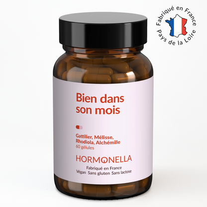 Aperçu du produit Hormonella Bien dans son mois à base de gattilier, mélisse, rhodiola, alchémille
