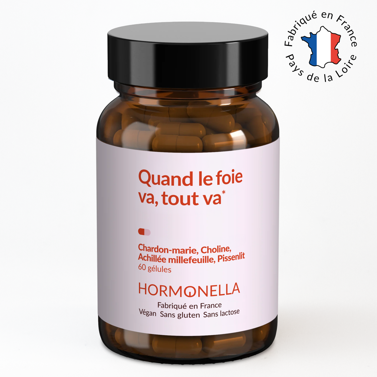 Aperçu du produit Hormonella Quand le foie va, tout va à base de chardon-marie, choline, achillée millefeuille et pissenlit