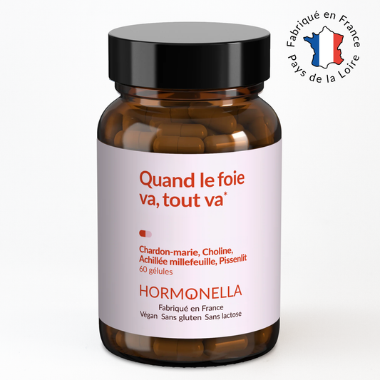 Aperçu du produit Hormonella Quand le foie va, tout va à base de chardon-marie, choline, achillée millefeuille et pissenlit