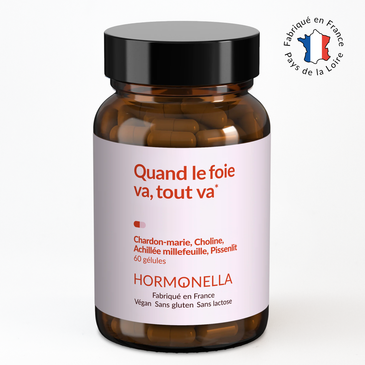 Aperçu du produit Hormonella Quand le foie va, tout va à base de chardon-marie, choline, achillée millefeuille et pissenlit